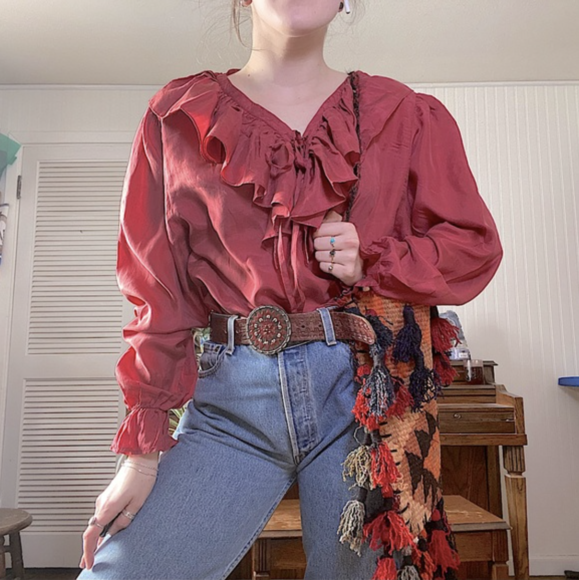 Ruffled Front Pirate Blouses